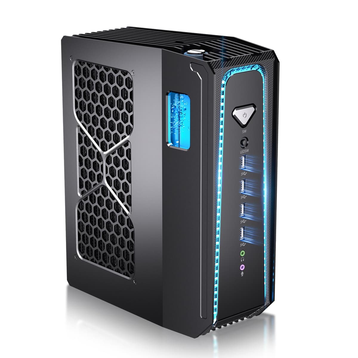 Kinupute PC Gamer con Refrigeración Líquida, i9-14900F 24 núcleos, Win-11 Pro, 64 GB DDR5, 2 TB M.2 PCIe 4.0 SSD, Computadora de Escritorio con GeForce RTX 4060 Ti 8 GB, Cuatro Salidas Display, 8K@60Hz, LAN Dual, WiFi 7/BT 5.4