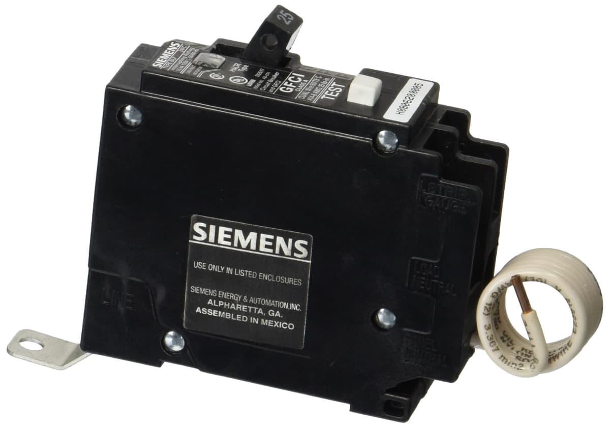 Siemens BF125 25-Amp 1P 120V 10KAIC Interruptor por Falla a Tierra