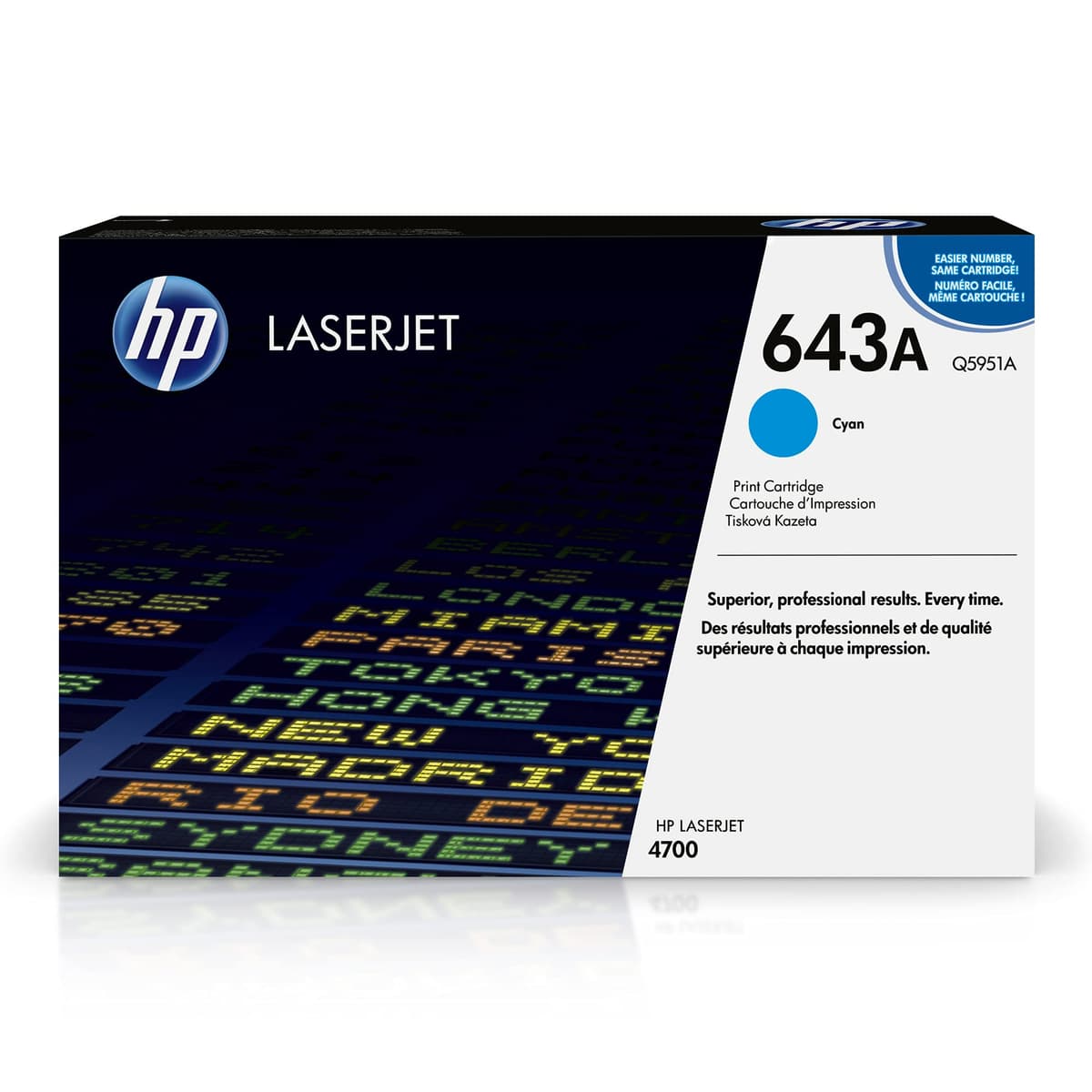 HP 643A Cartucho de Toner Cian para Color LaserJet 4700 Series (Q5951A)