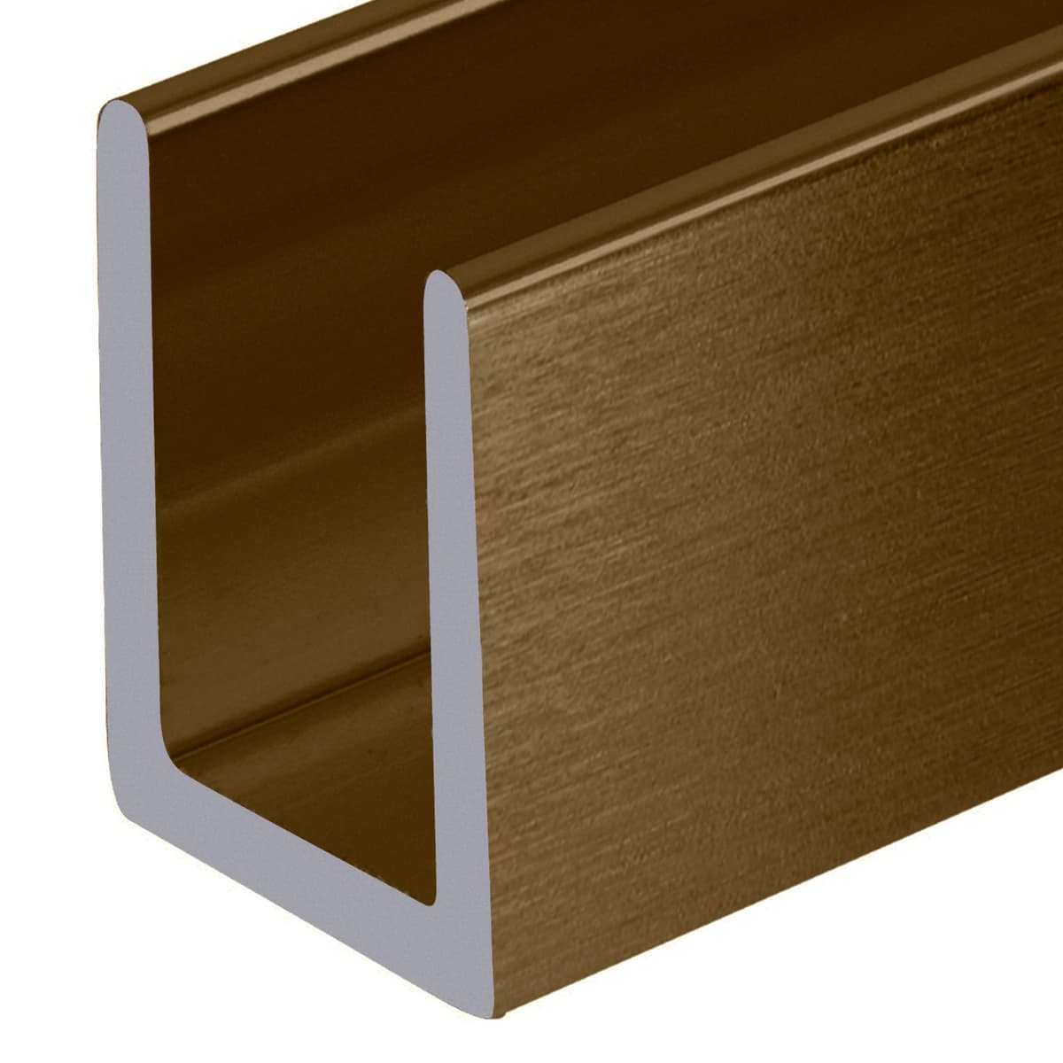 Brixwell SDCD38BBRZ-CCP24-XCP50 Deep U-Channel Bronce Cepillado 3/8" - 24" - Pack de 50