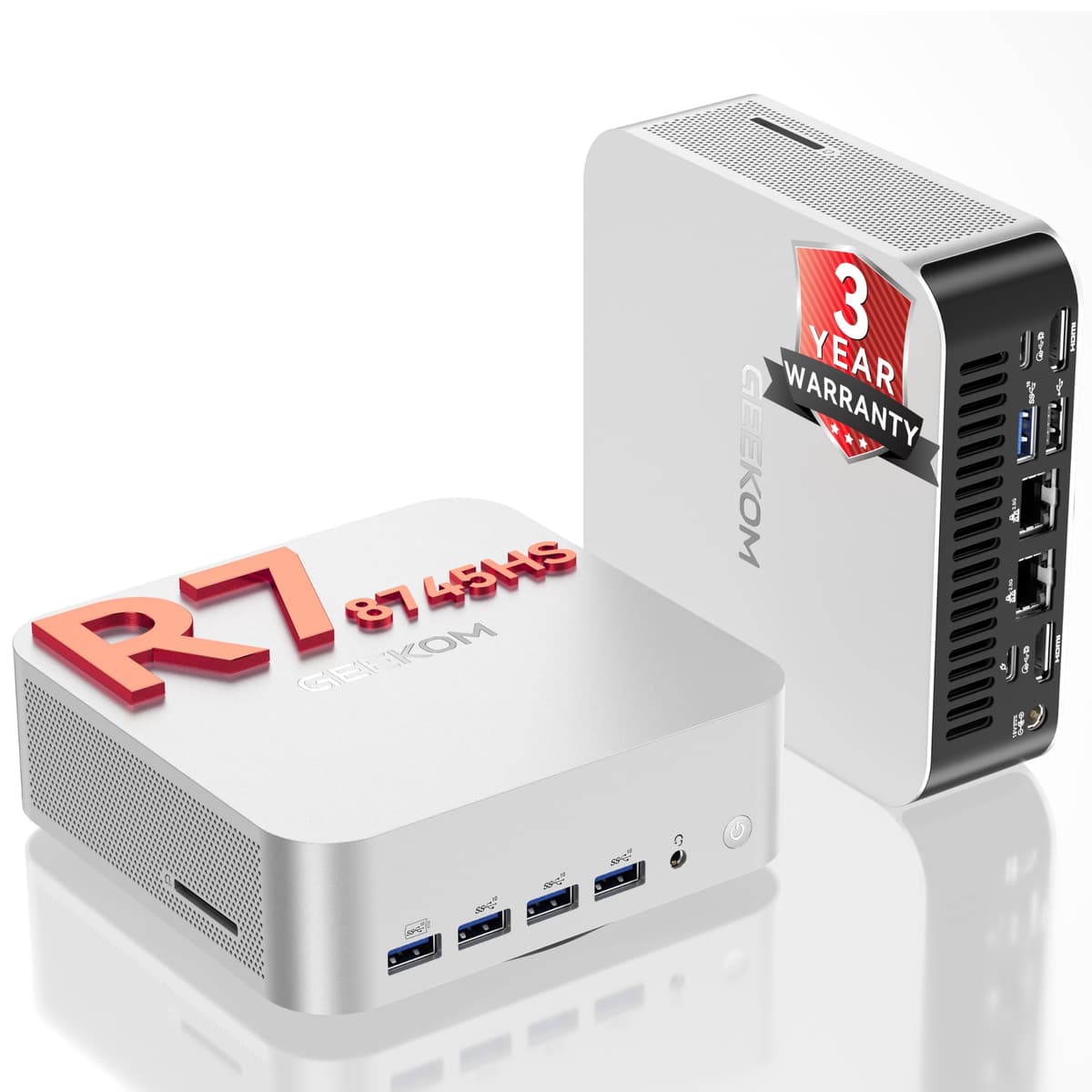 GEEKOM A8 Max - Mini PC con AMD Ryzen 7 8745HS, 16GB DDR5, 1TB SSD, Dual 2.5G LAN