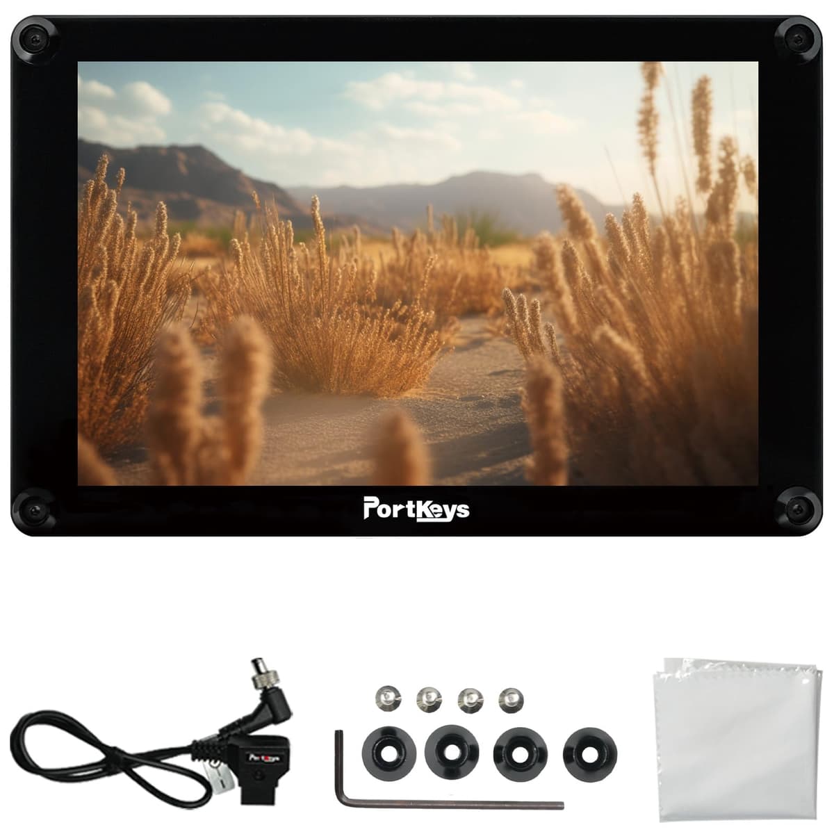 Monitor de Campo Portkeys HS8 de 8" 1100 nits Brillo Placas Duales de Batería NP-F 3D LUT Entrada 4K HDMI 3G-SDI Entrada/Salida Carcasa de Aluminio Puntos de Montaje VESA 100 x 100
