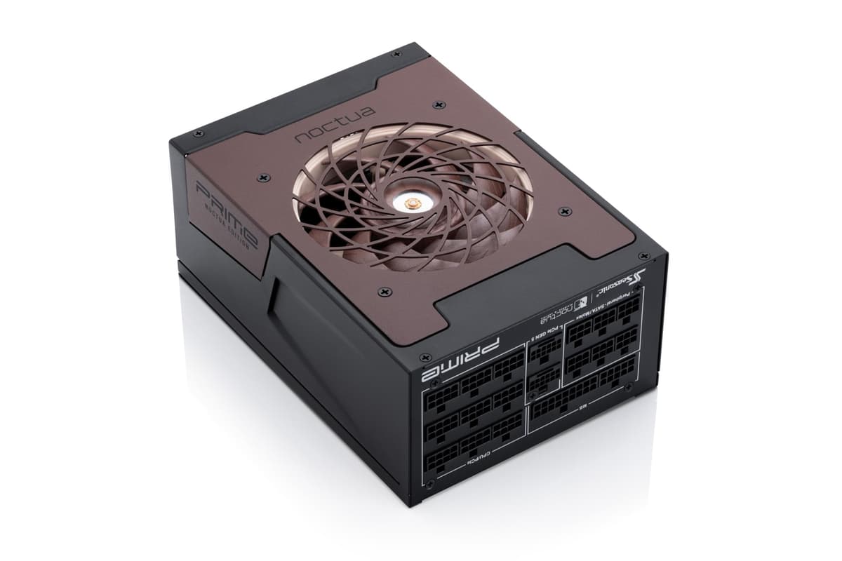 Seasonic Prime TX-1600 Edición Noctua, Fuente de Poder ATX 3.1 totalmente modular de 1600W, ultra silenciosa, 80 Plus Titanium (Negro/Marrón) con cable de alimentación CA para EE. UU. Seasonic PRIME TX-1600 Noctua Edition US