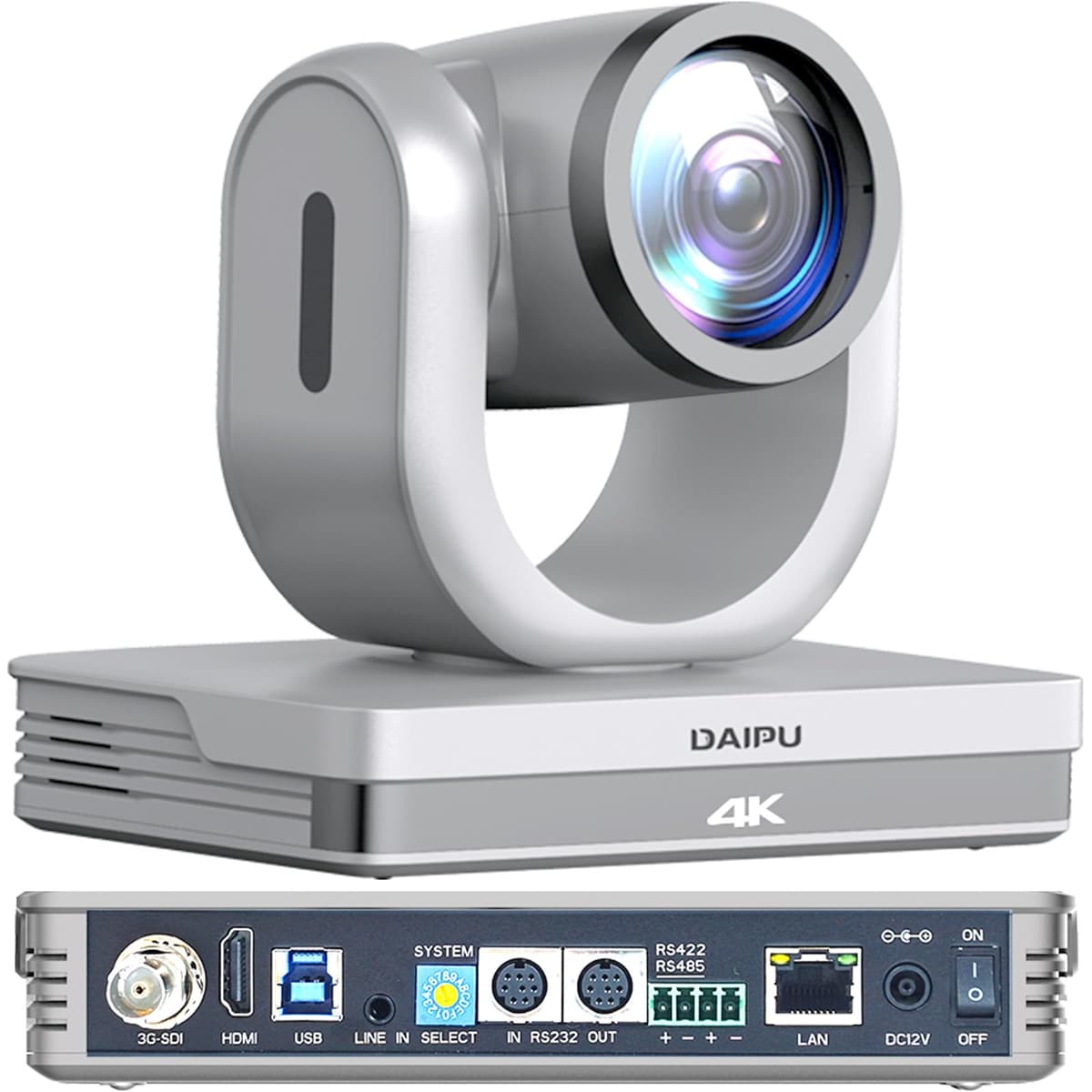 Cámara PTZ DAIPU 4K Zoom Óptico 20X HDMI USB SDI LAN PoE Seguimiento Automático IA Cámara PTZ para Conferencias, Iglesia, Transmisión en Vivo, Videoconferencia, Educación, Broadcasting con YouTube, Facebook Live, Zoom PTC-20NK-NDI PTZ Camera 4K 20X