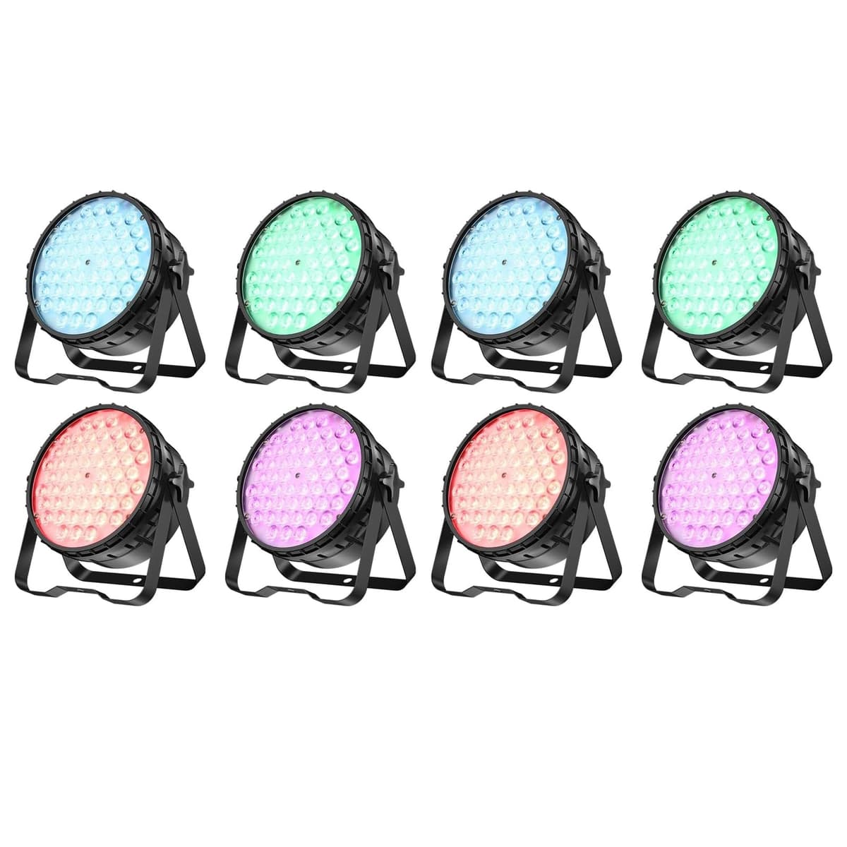Betopper 54×4W Par Light CRI>90 RGBW Ultra-Bright LED para escenario, 5500 lm, paquete de 8 LPC010N
