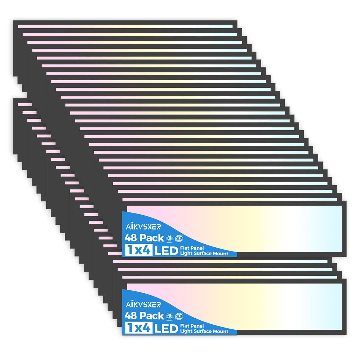 AIKVSXER 1x4 LED Panel Surface Mount 50W 5500lm dimmable 3000/4000/5000K negro MC-BP14F-50KDN