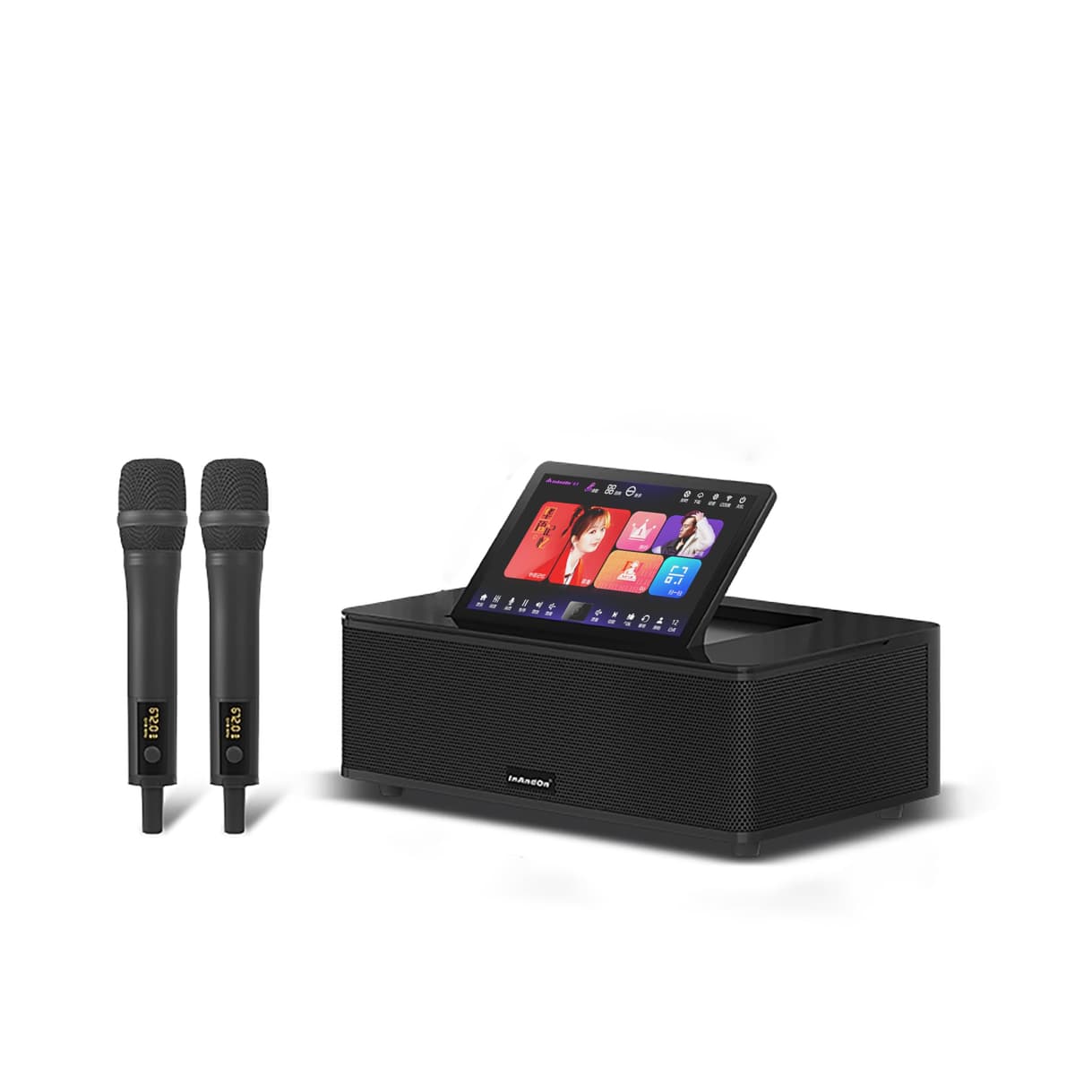 Generic MS9 Karaoke all-in-one 14.1" Touchscreen con 2 micrófonos inalámbricos (Black 4TB)