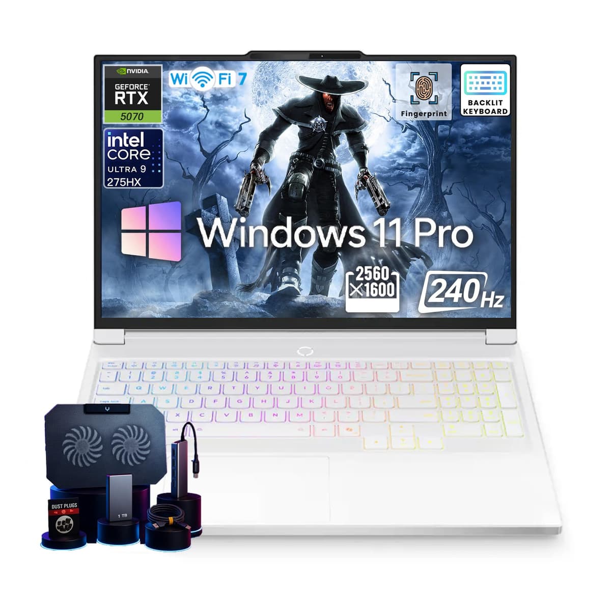 Lenovo Legion 7i Laptop para juegos • GeForce RTX 5070 • Pantalla 16’’ 2.5K 240Hz • Intel 24 núcleos U9-275HX • Teclado retroiluminado • Reconocimiento facial • Windows 11 Pro • Accesorios • Wi-Fi 7 • 64GB DDR5 + 1TB SSD