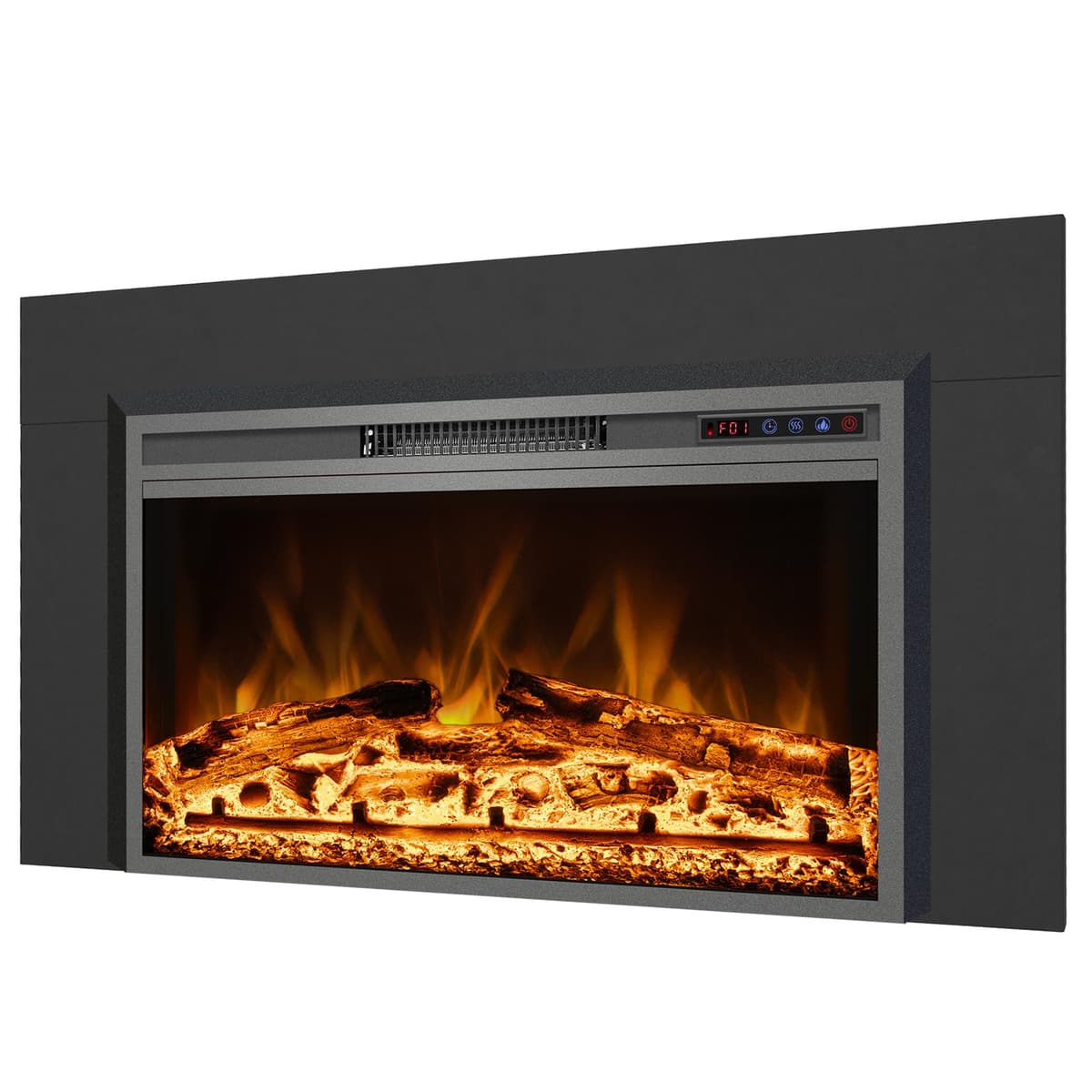 Kentsky Electric Fireplace Insert con Kit de Marco Metálico 51.8" W x 32" H (instalado) KS03TRMEF40B-N