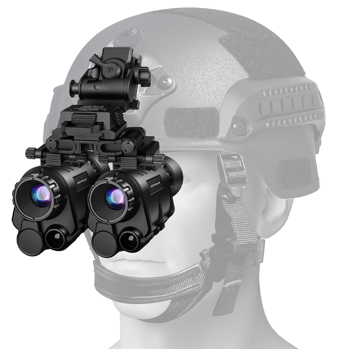 GOYOJO NVG20: Binoculares Visión Nocturna 2K Montables en Casco, 4 Modos de Color, 4x, Grabación HD