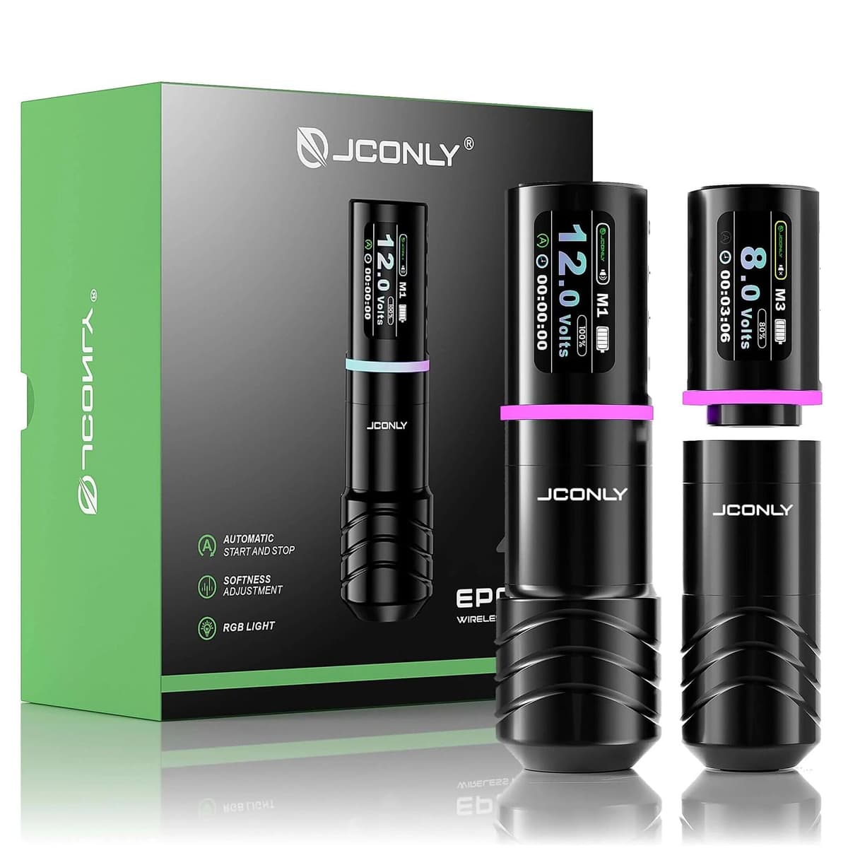 JCONLY Epoch R4 máquina de tatuar inalámbrica - batería rotatoria 1800mAh, pantalla LED táctil (3.5mm) JC-R4-A