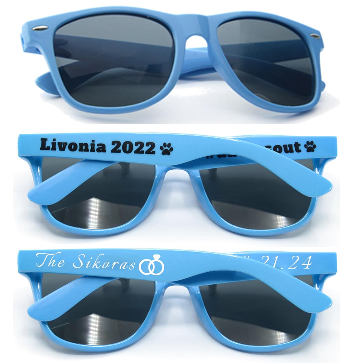 GZLDGIFTS Gafas de sol personalizables 350 pzas para eventos y recuerdos (Blue)