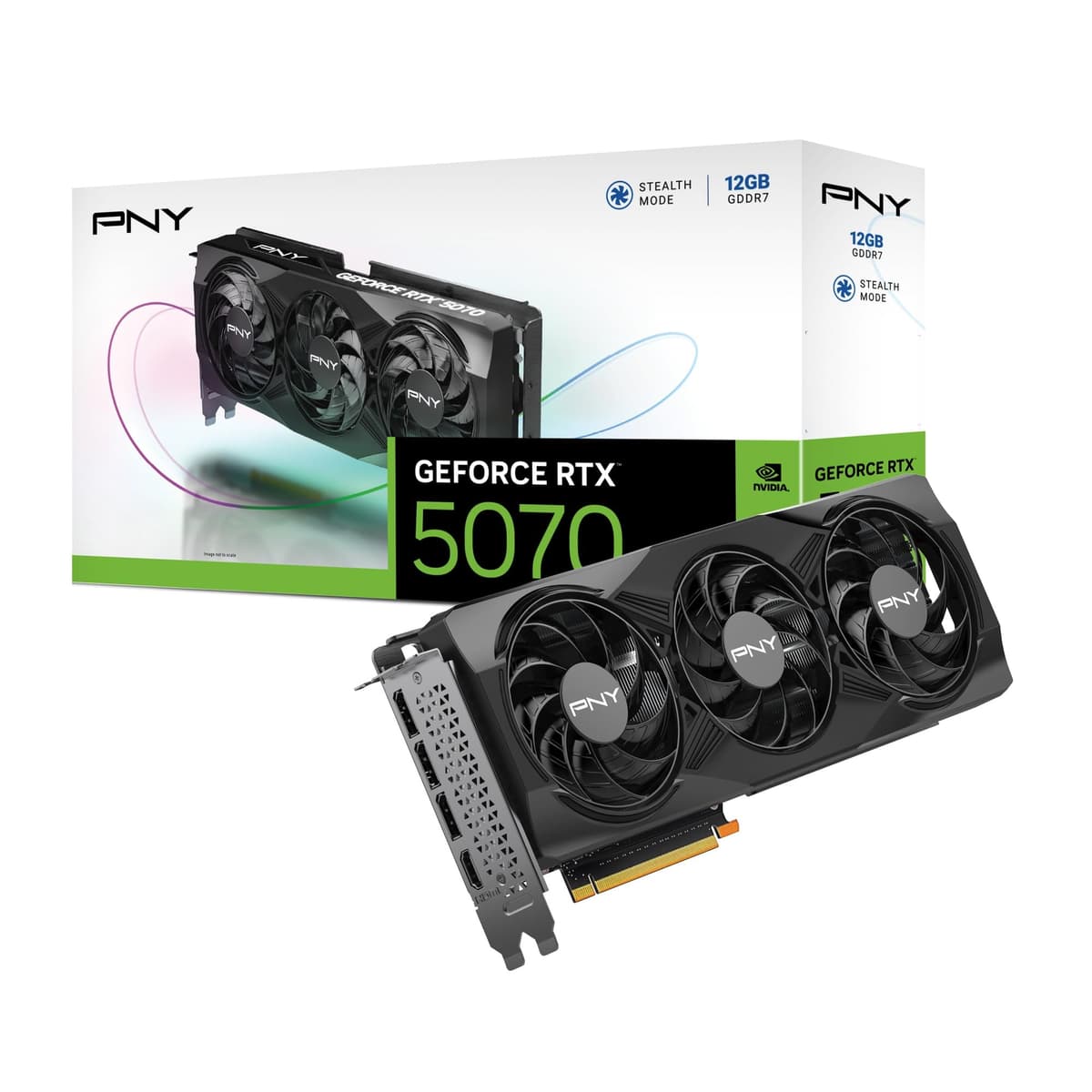 PNY GEFORCE RTX 5070 12GB Ventilador Triple DLSS 4 Tarjeta de Video VCG507012TFXPB1