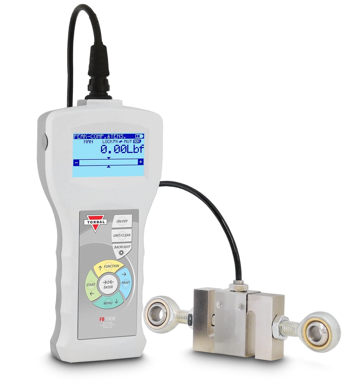 Medidor digital de fuerza TORBAL FB1k con certificado NIST trazable 200 lbf x 0.05 lbf, tensión y compresión FB1k-NIST