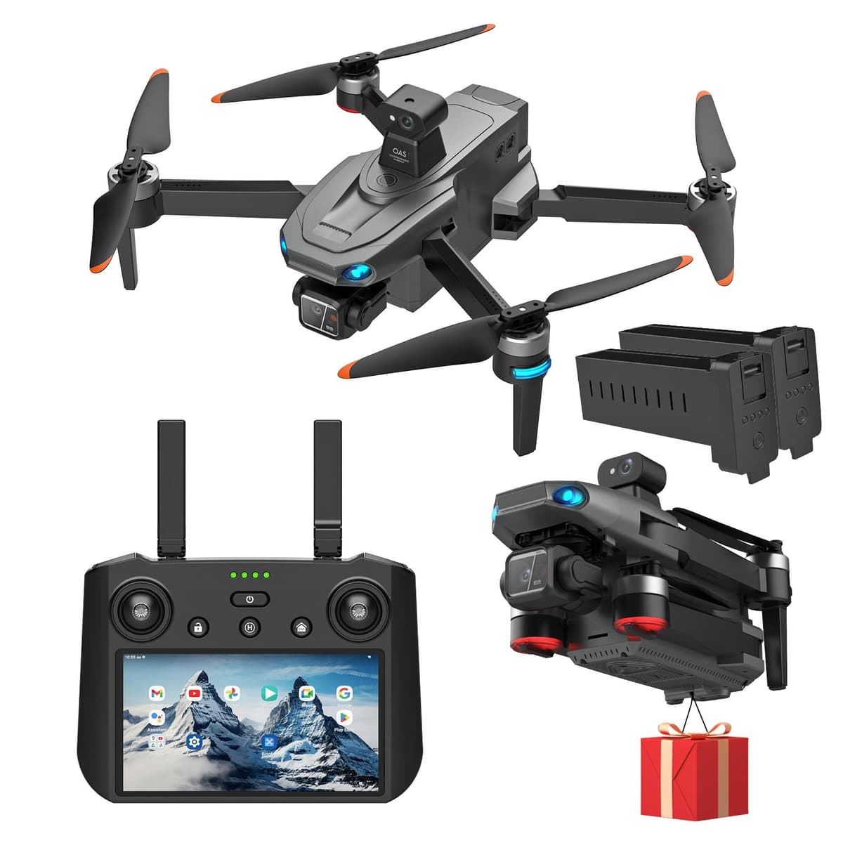SHAPEFUN Bingchat AE ProMax Drone Profesional 4K con Tablet Controladora, 3 Ejes, 84 min, 50× Zoom, Evitación 360