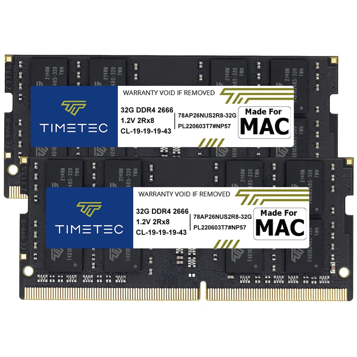 Timetec KIT de 64 GB (2x32 GB) Compatible con Apple DDR4 2666 MHz para iMac Mid 2020 (20, 1/20, 2) / iMac Mid 2019 (19, 1) de 27" con Retina 5K, Mac mini Late 2018 (8, 1) PC4-21333 / PC4-21300 RAM para Mac 78AP26NUS2R8-32GK2