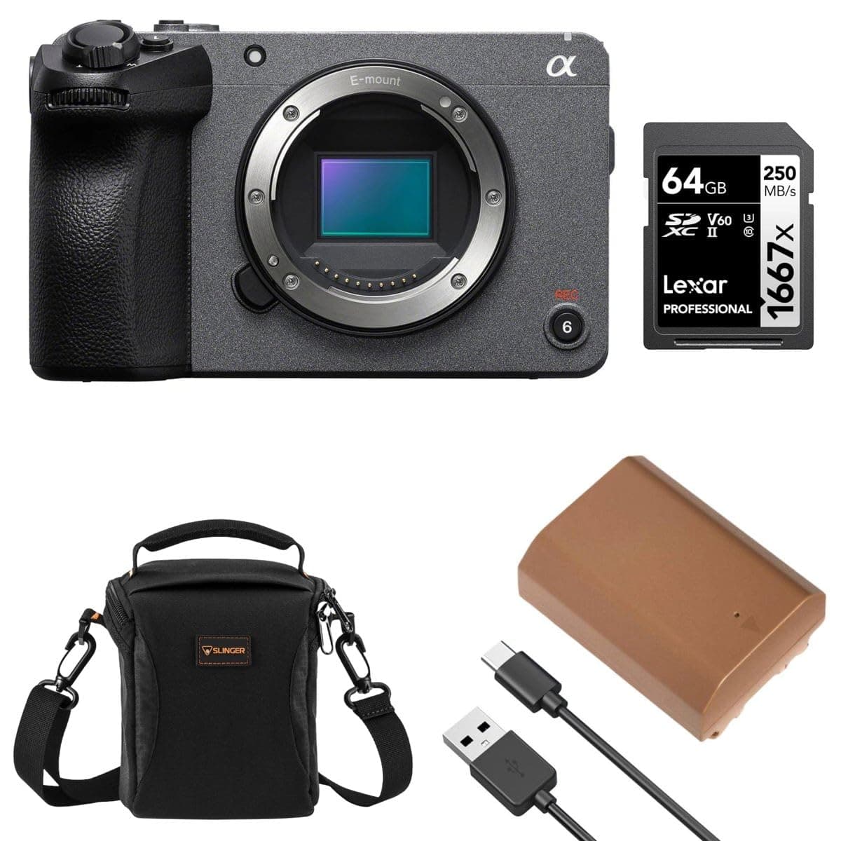 Sony FX30 Super 35 Cinema Line Camera (Cuerpo) con Slinger Bag, Batería Extra y SD ILME-FX30B 3