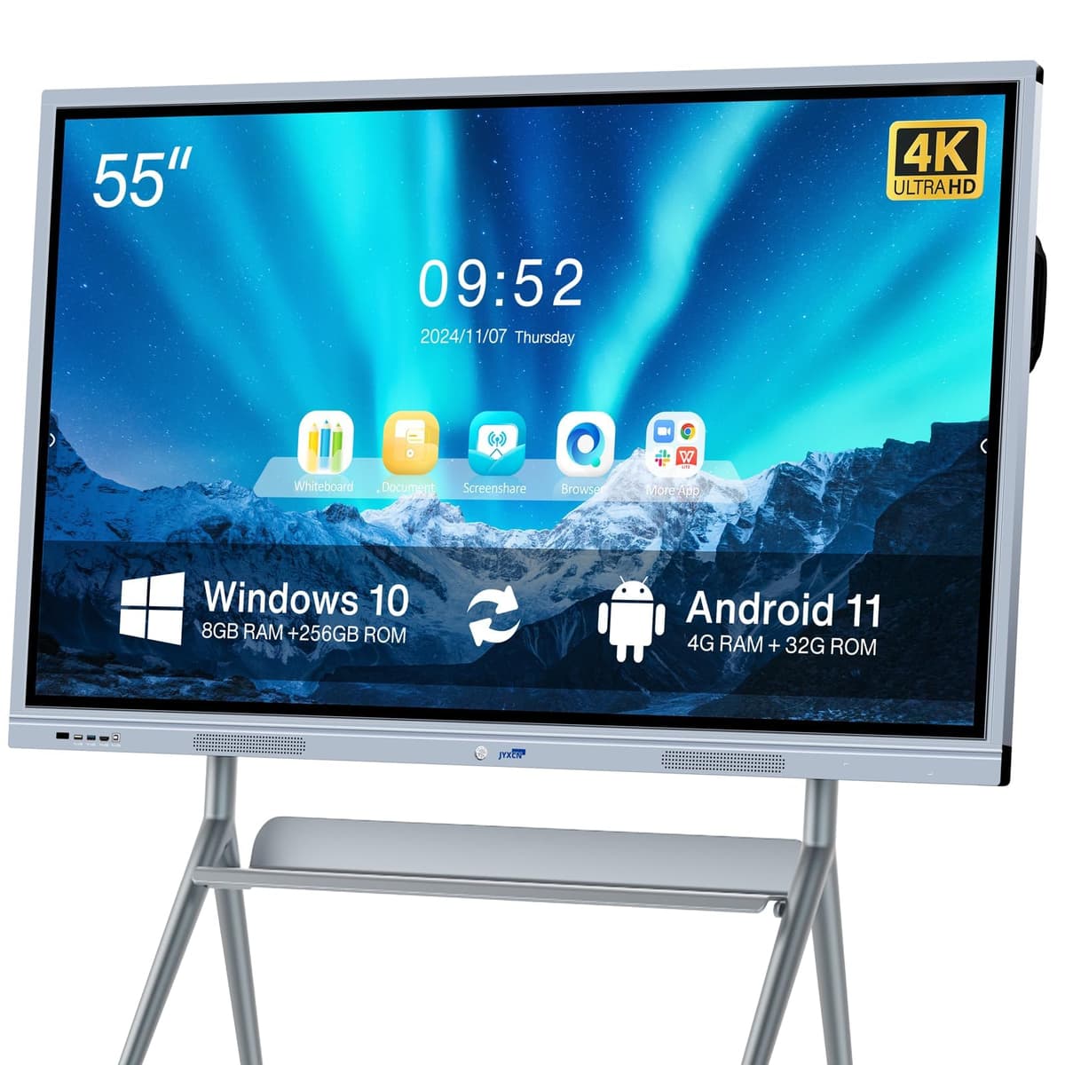 Pizarra interactiva JYXCN 55" MC-JYXCN-55HYA-CC - display 4K táctil con doble sistema