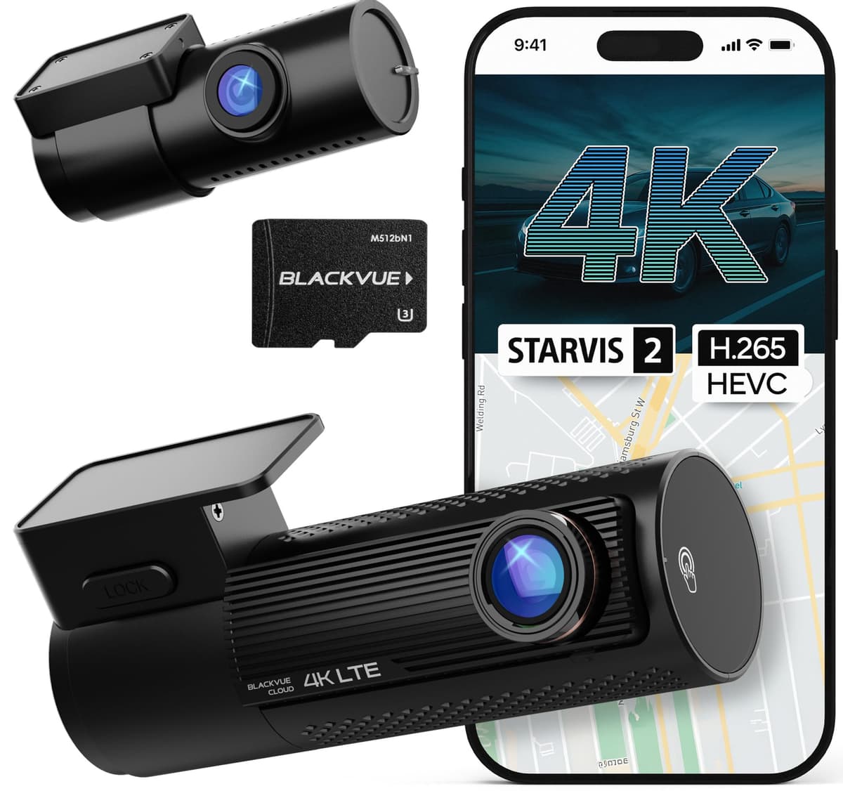 BlackVue DR970X-2CH LTE Plus II Dash Cam 4K Front + Full HD Rear, LTE, Smart Parking, 64GB