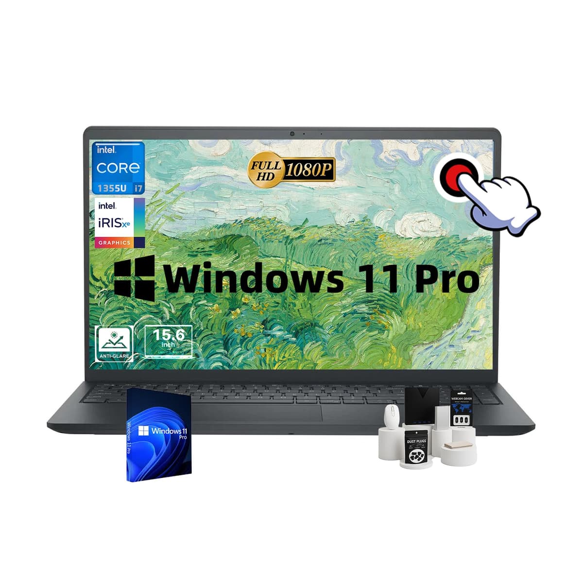 Dell Inspiron 15 Empresarial | con Accesorios | Pantalla Táctil Retroiluminada 15.6" FHD 1080p | Intel i7-1355U (10 núcleos) | Intel Iris Xe | Windows 11 Pro | 64 GB RAM, 4 TB SSD