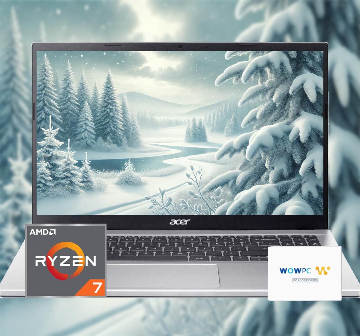 acer Aspire portátil premium | CPU AMD Ryzen 7 5700U (supera a i7-1250U) | 32 GB RAM | 1 TB SSD | Pantalla FHD 15.6" | Wi-Fi 6 rápido | Diseño elegante | Puerto Ethernet | Windows 11 | con USB de recuperación del sistema WOWPC
