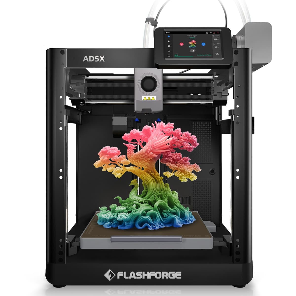 FilaBees IMPRESORA 3D FLASHFORGE AD5X, IMPRESIÓN 3D MULTICOLOR, VELOCIDAD MÁXIMA 600 mm/s, NIVELACIÓN AUTOMÁTICA, EXTRUSOR DIRECTO DE ALTO FLUJO Y ALTA TEMPERATURA, IMPRESIÓN SUAVE Y PRECISA, VOLUMEN DE CONSTRUCCIÓN 220x220x220 mm FL-AD5X