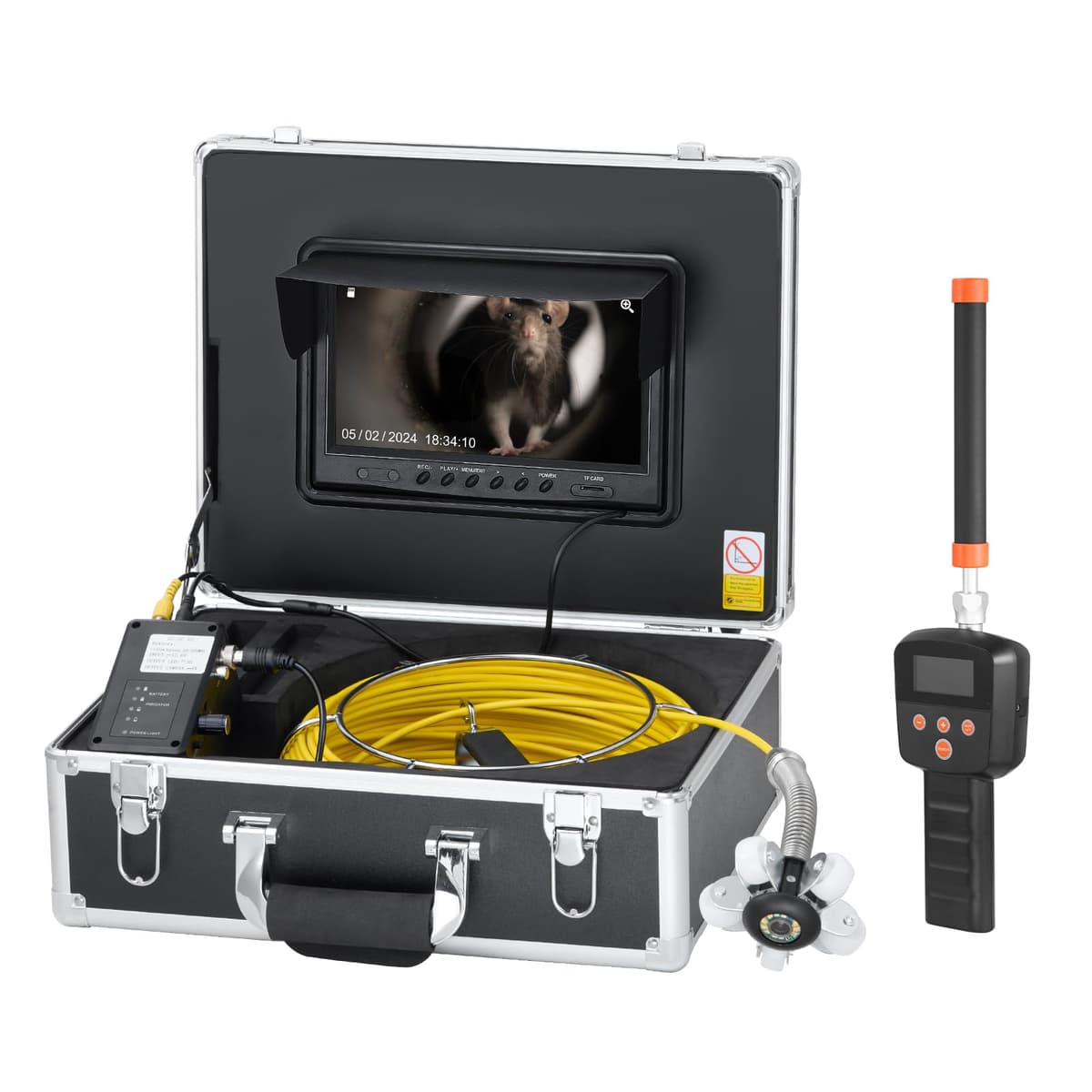 VEVOR Sewer Camera con Localizador 512Hz, 98 ft/30 m - Cámara de inspección 9" auto-nivelante, 36X Zoom, IP68 98ft Sewer Camera with Locator