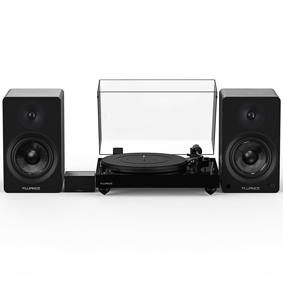 Fluance Reference RT82 Turntable piano black con PA10, Ai61 altavoces 6.5" y Ortofon OM10 RT82TPA61