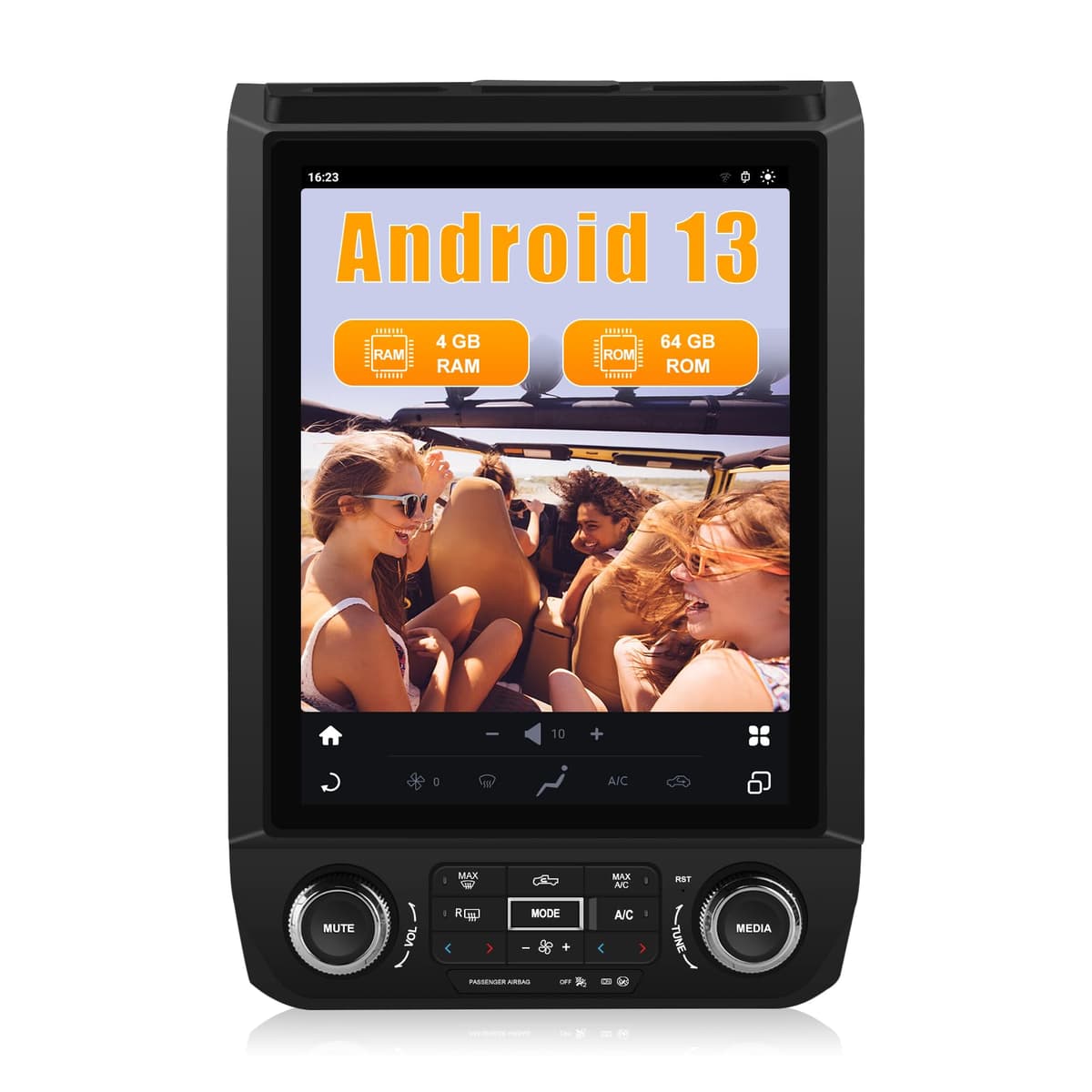 Junsun Radio Estéreo Android 4+64G para Ford F150 2015-2021 con Pantalla Táctil de 12.1 pulgadas Qualcomm 6125 CarPlay Inalámbrico Android Auto DSP Bluetooth GPS Navegación