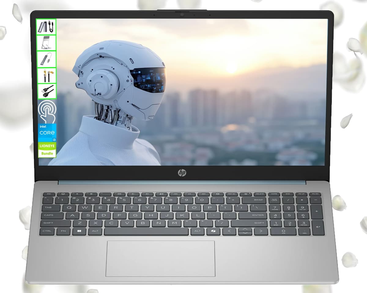HP Pavilion 15.6" Pantalla Táctil 2025 Portátil Actualizada | Intel i3 12ª Gen 8 Núcleos | 32GB RAM | 1TB SSD + 128GB SSD Portátil | Wi-Fi 6 Rápido | Larga Duración de Batería | Windows 11 Home | Paquete LE 15-fd0130wm