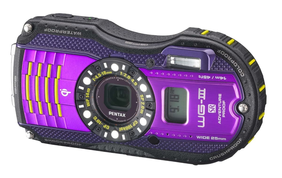 Pentax Optio WG-3 GPS morado Cámara digital impermeable de 16 MP con pantalla LCD de 3 pulgadas (morado) WG-3 GPS purple