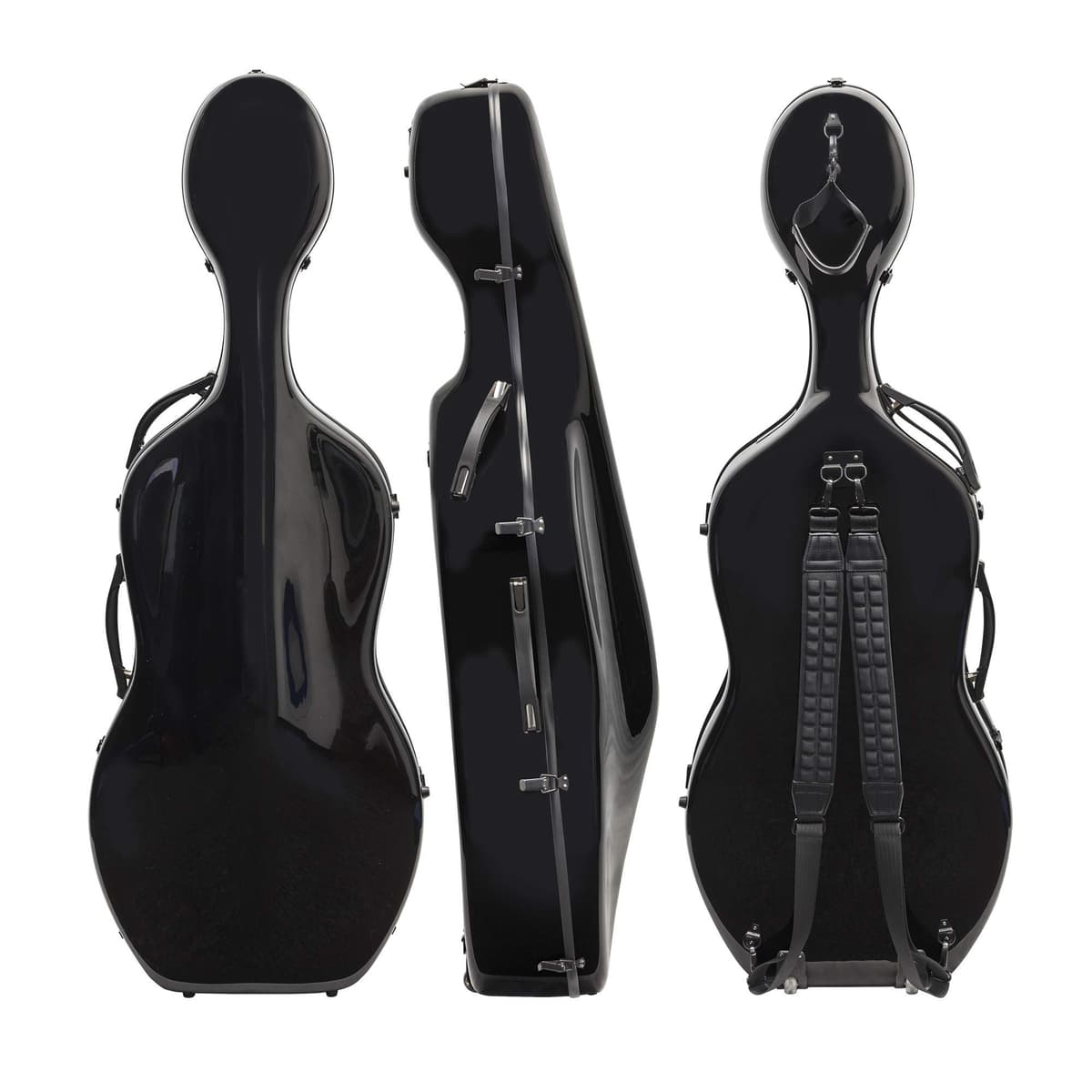 M MI & VI MI&VI CC-7002 Estuche de Cello 4/4 Carbono Compuesto (Black) con Ruedas