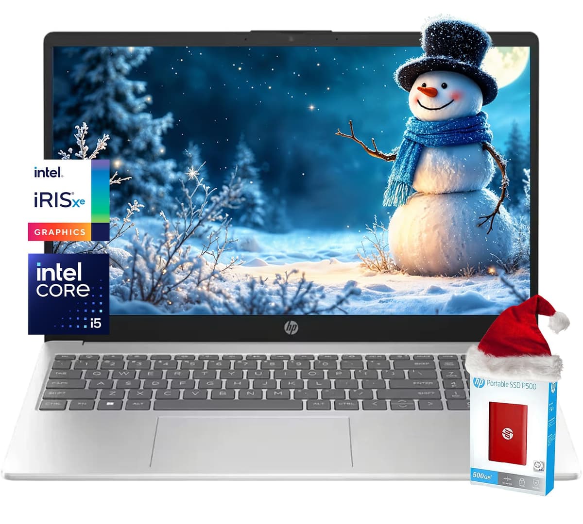 HP 15.6" HD Pantalla Táctil | Intel Core i5-1235U de 10 núcleos | Gráficos Intel Iris Xe | 16 GB RAM | 1 TB SSD (512 GB PCIe SSD con HP P500 SSD portátil de 512 GB) | Wi-Fi 6E | Larga duración de batería | Windows 11 hp laptop