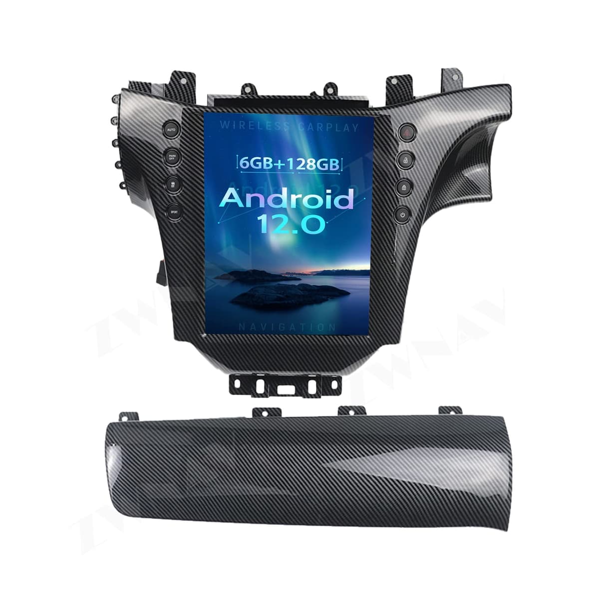 ZWNAV Radio Tesla Android 12 para Maserati GT/GC/Grancabrio/GranTurismo 2007-2019 Fibra de Carbono con GPS y Bluetooth