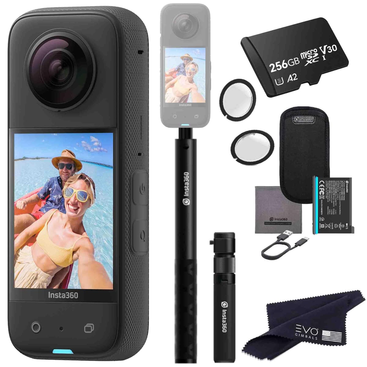 insta360 X3 Cámara 360 Waterproof 5.7K HDR 48MP 4K Single-Lens - Bundle 256GB CINSAAQ/B_BULLET-TIME_LG_256GB