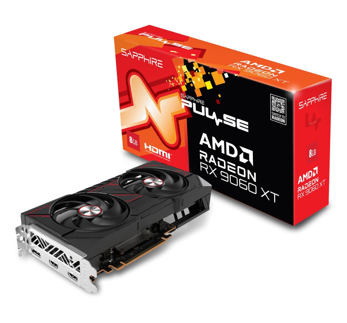 Sapphire Tarjeta de Video Pulse Radeon RX 9060 XT 8GB GDDR6 Dual-X Enfriamiento Gaming 11350-04-20G