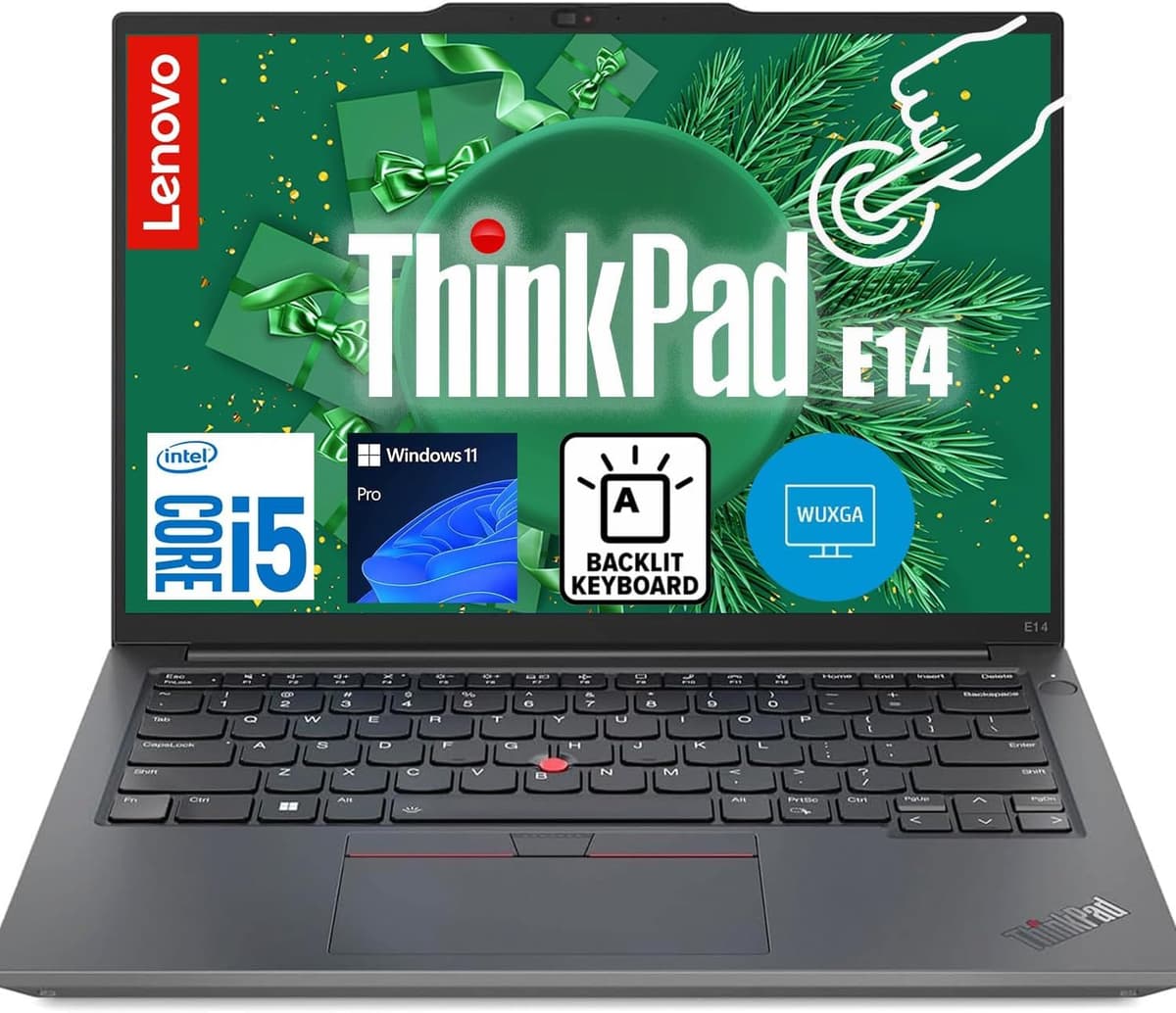 Lenovo ThinkPad E14 Portátil Empresarial con Pantalla Táctil | Office 365 en línea de por vida | Intel Core i5-1335U de 13.ª Gen | 16GB RAM, 512GB SSD | Windows 11 PRO | Teclado Retroiluminado, Lector de Huellas | RJ-45 E14I5 TOUCH