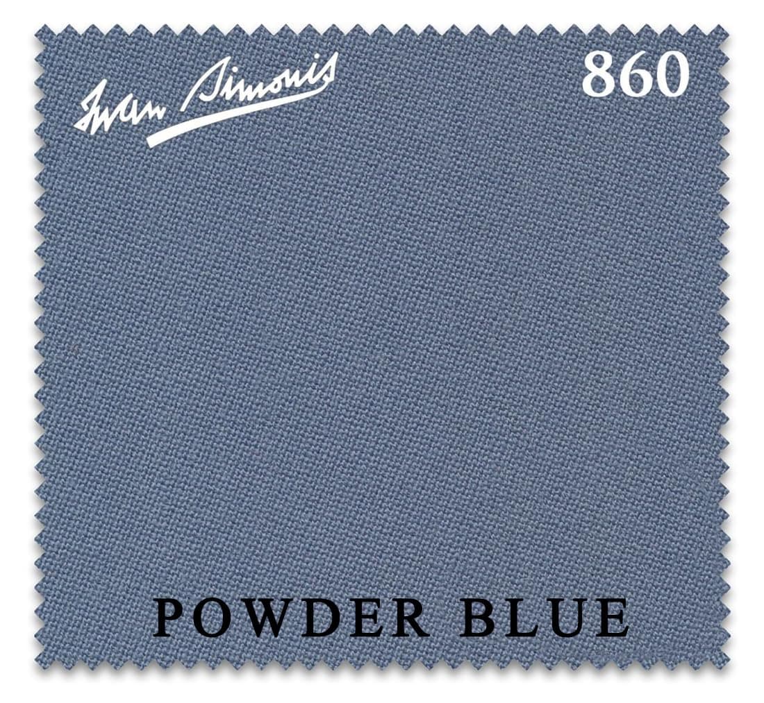 Simonis 860 Pool Billiard Table Cloth - Pre-Cut Rails (Powder Blue, 10 ft)