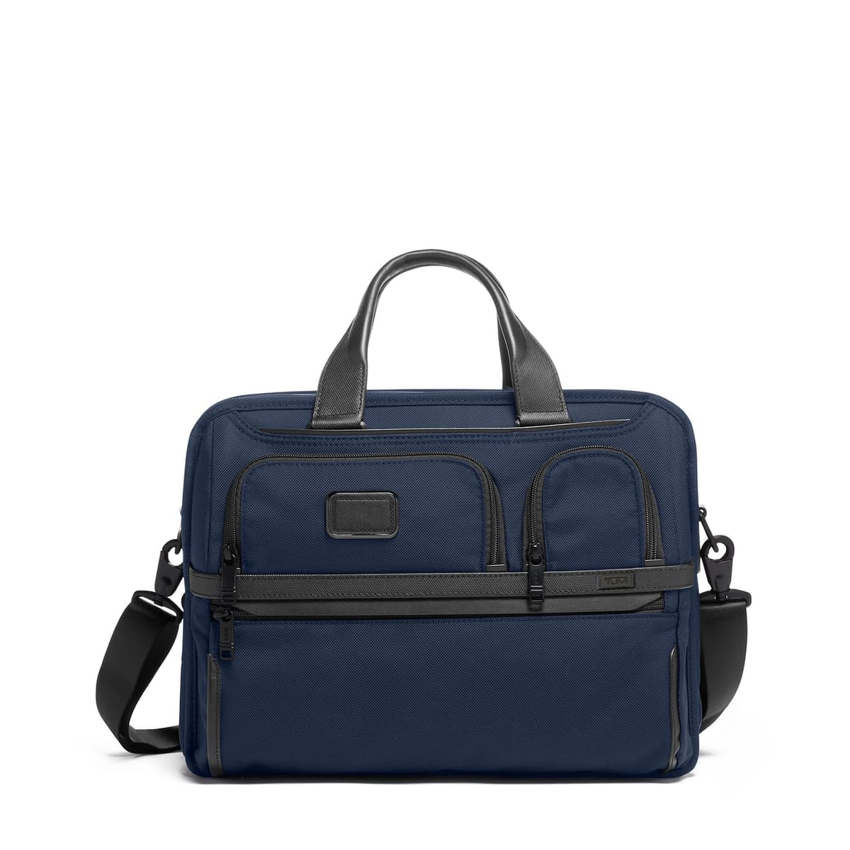 TUMI - Maletín ejecutivo Alpha mediano con expansión para laptop de 15" - Maletín profesional para traslado o viaje - Compartimento acolchado para pantallas de hasta 15" - Azul marino 02603141