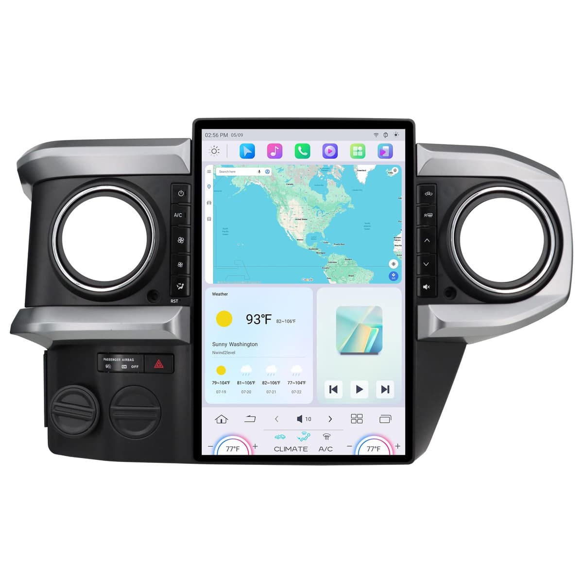 Cidava 13" Android 11 Car Radio T-Style para Toyota Tacoma 2016-2023, Wireless CarPlay/Android Auto, 8+128GB