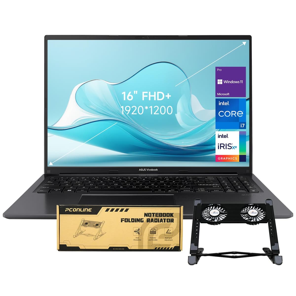 ASUS Vivobook 16 F1605 Business Pro, 16" WUXGA, Intel Core i7-1355U, 24 GB RAM, 2 TB SSD, Bundle con Cooler F1605V