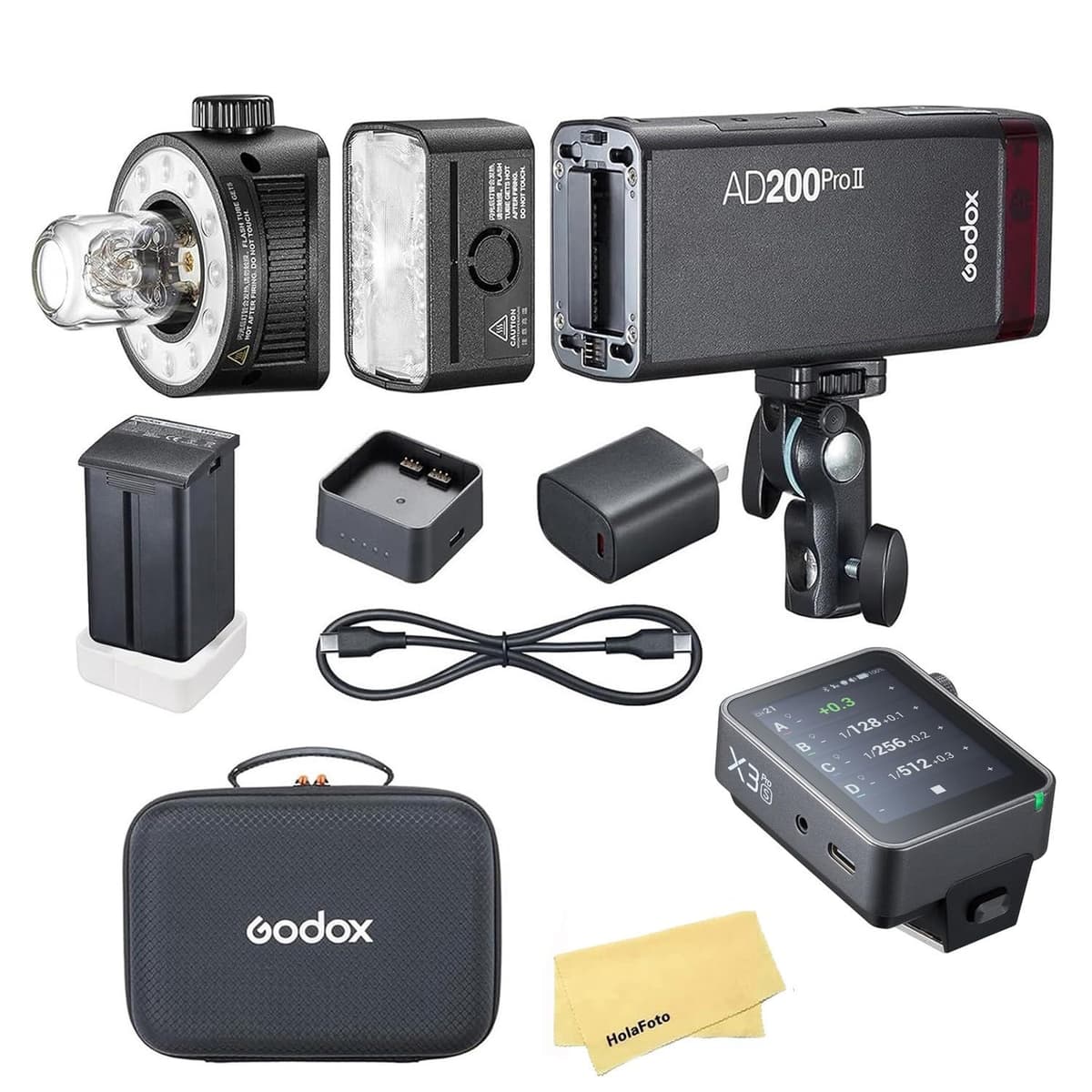 Godox AD200 Pro II 2.4G Flash de Bolsillo con X3Pro S Disparador para Cámaras Sony, 500 Disparos a Potencia Completa, Reciclado 0.01-1.8s, Batería 2900mAh, Lámpara de Modelado Bi-Color (Godox AD200ProII) MS-UK-GD-00491