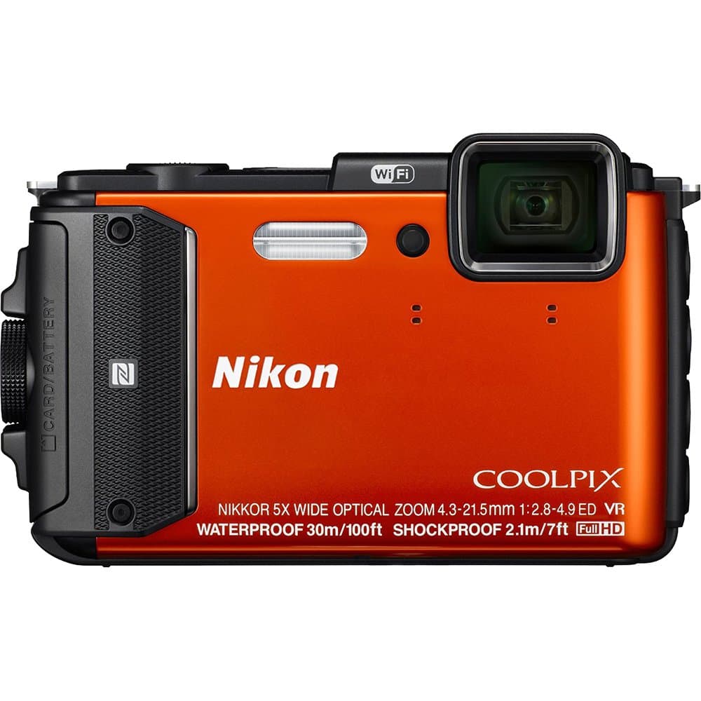 Nikon Coolpix AW130 Cámara digital resistente al agua y a golpes de 16 MP (naranja) (reacondicionada) 26493