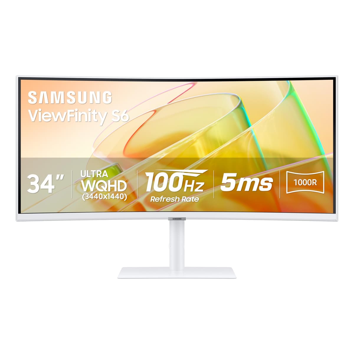 Samsung Monitor Curvo 34” ViewFinity (S65TC) Serie Ultra-WQHD 1000R, HDR10, 100Hz, AMD FreeSync, Thunderbolt 4, Base Ajustable en Altura, Parlantes Integrados, Cuidado Ocular, LS34C650TANXGO, 2024