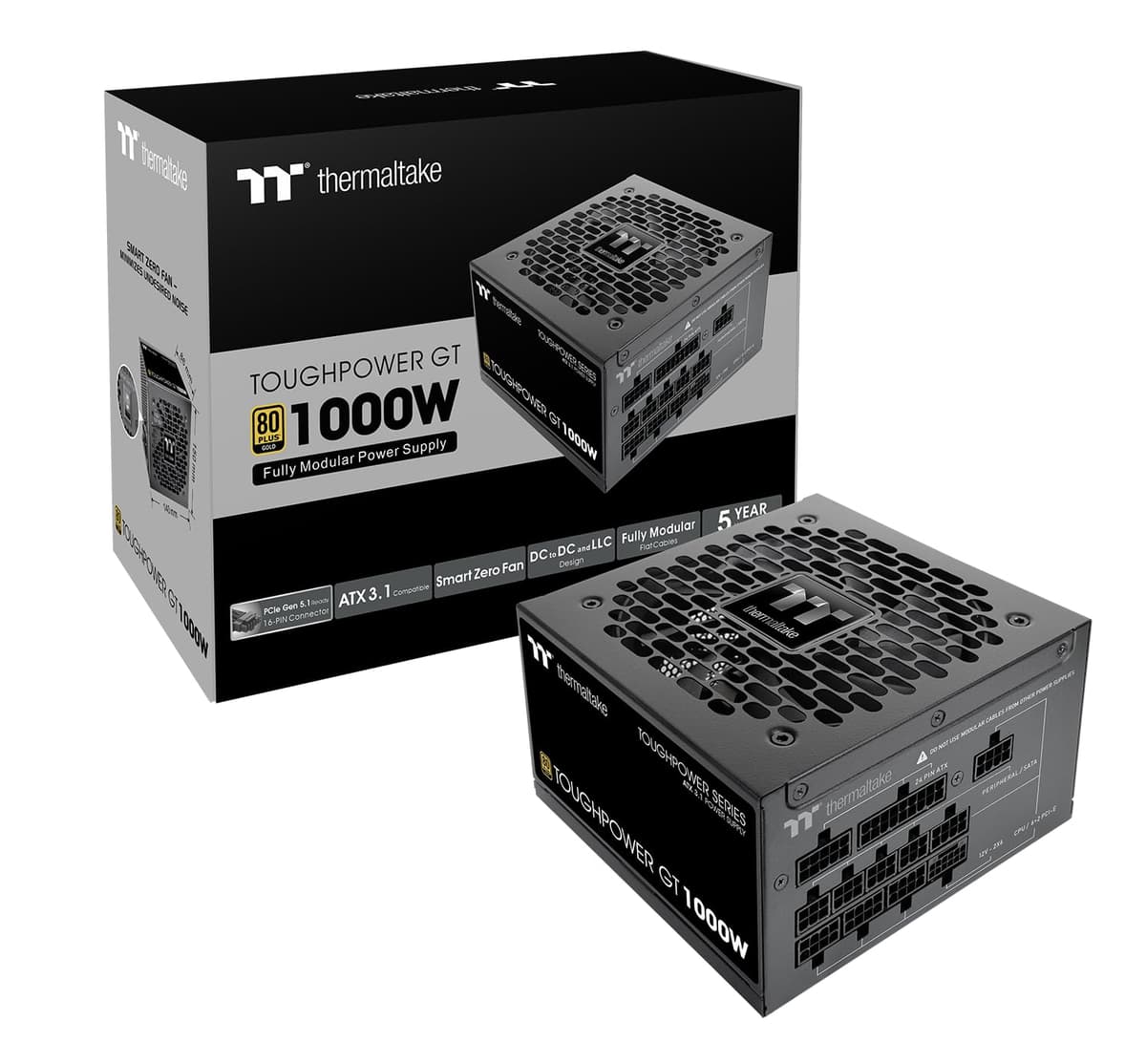 Thermaltake Toughpower GT 1000W | ATX 3.1 | PCIe 5.1 | 80+ GOLD | Modular PS-TPT-1000FNFAGE-3