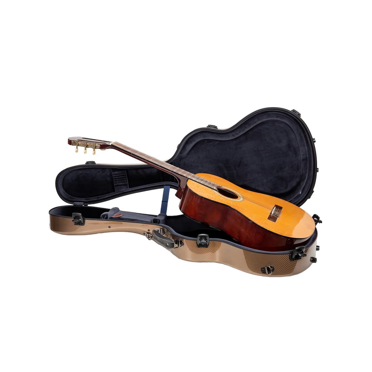 Crossrock Funda Ultra Fibra para Guitarra Clásica 4/4 - 3K Carbono Dorado (CRF5030CGD)