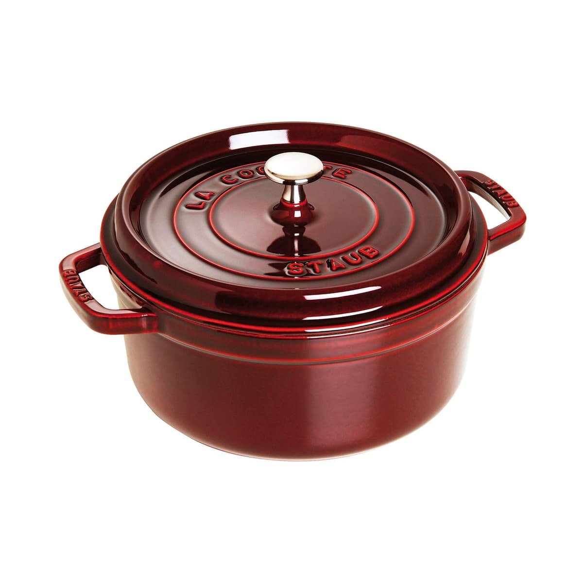 STAUB Cazuela redonda de hierro fundido 13.25 qt - Grenadine, fabricada en Francia 1103487