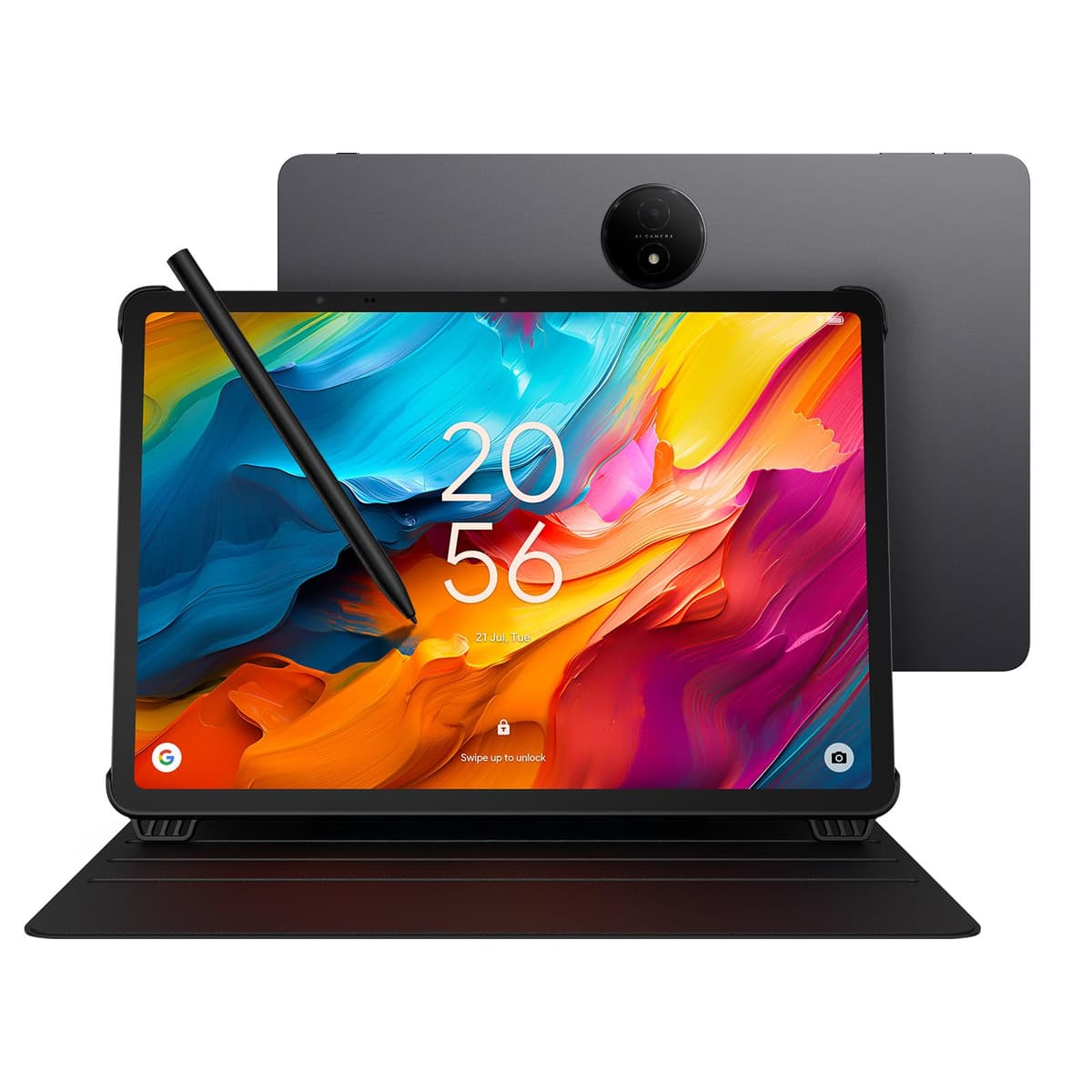 TCL NXTPAPER 14 Tableta Android, Pantalla tipo papel de 14.3", Tableta de dibujo y libreta digital con lápiz de 4096 niveles y funda con tapa, 8+8GB RAM, 256GB almacenamiento, batería de 10000 mAh, multi-ventana, gris Helio G99