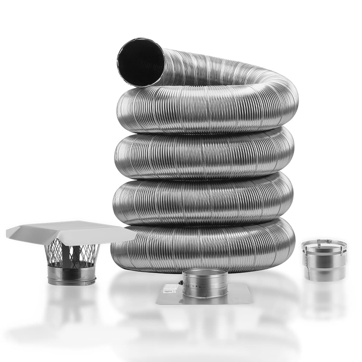 Fireside Chimney Supply Kit básico FireFlex de liner flexible para chimenea - 7 in x 15 ft CB