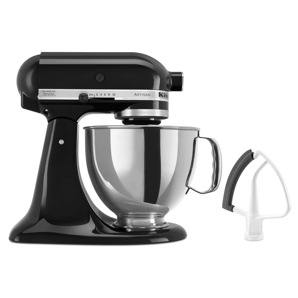 KitchenAid KSM150FEOB Artisan Batidora de Pie 5 Qt Tilt-Head con Flex Edge, Onyx Black